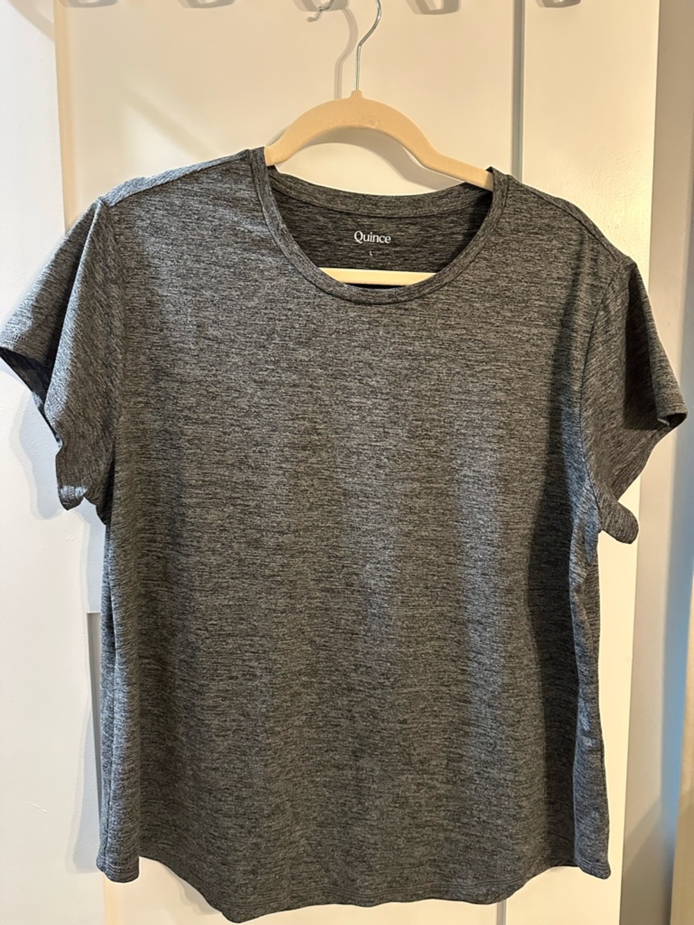 Quince Women's  Flowknit Breeze Tee, Dark Heather Gray
